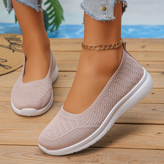 Damen Slip-On Freizeitschuhe mit atmungsaktivem Obermaterial EB