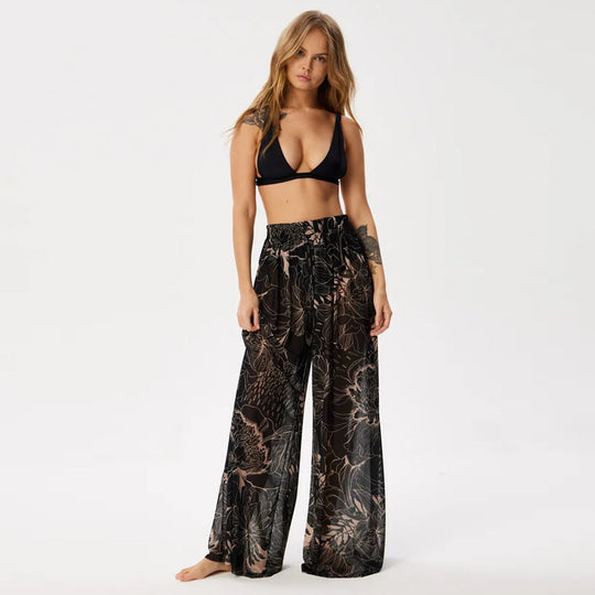 Damen Leggings aus luftiger, transparenter Stoffqualität mit exotischem Muster EB