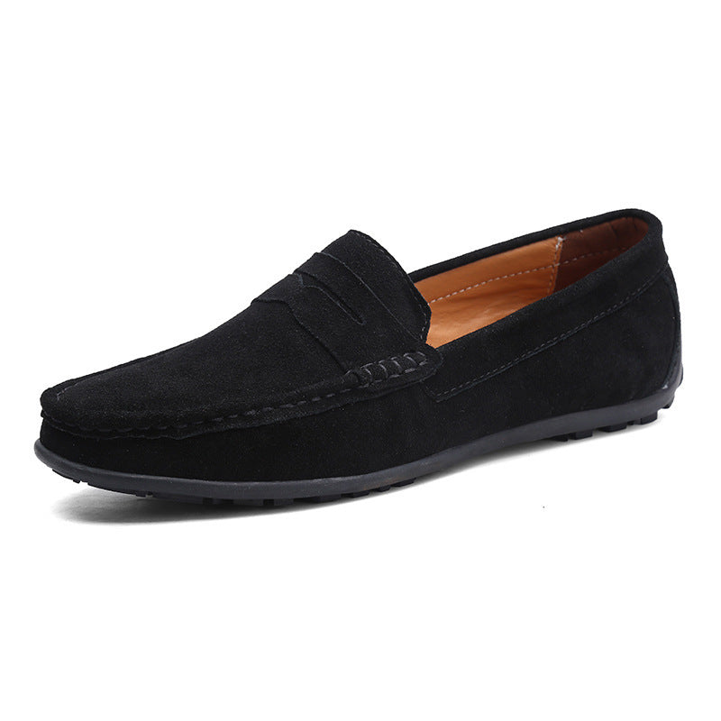 Herren nan eleganter Wildleder-Loafer mit handgenähter Moccasinnaht und rutschfester Gummiprofilsohle EB