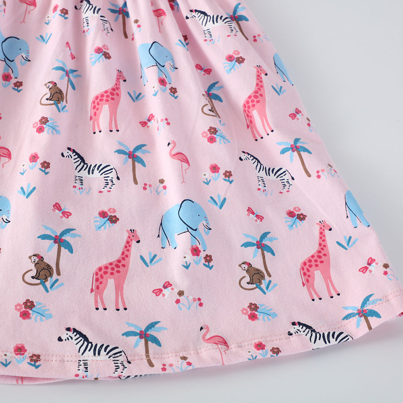 Mädchen Baumwollkleid mit verspieltem Tiermotiv EB
