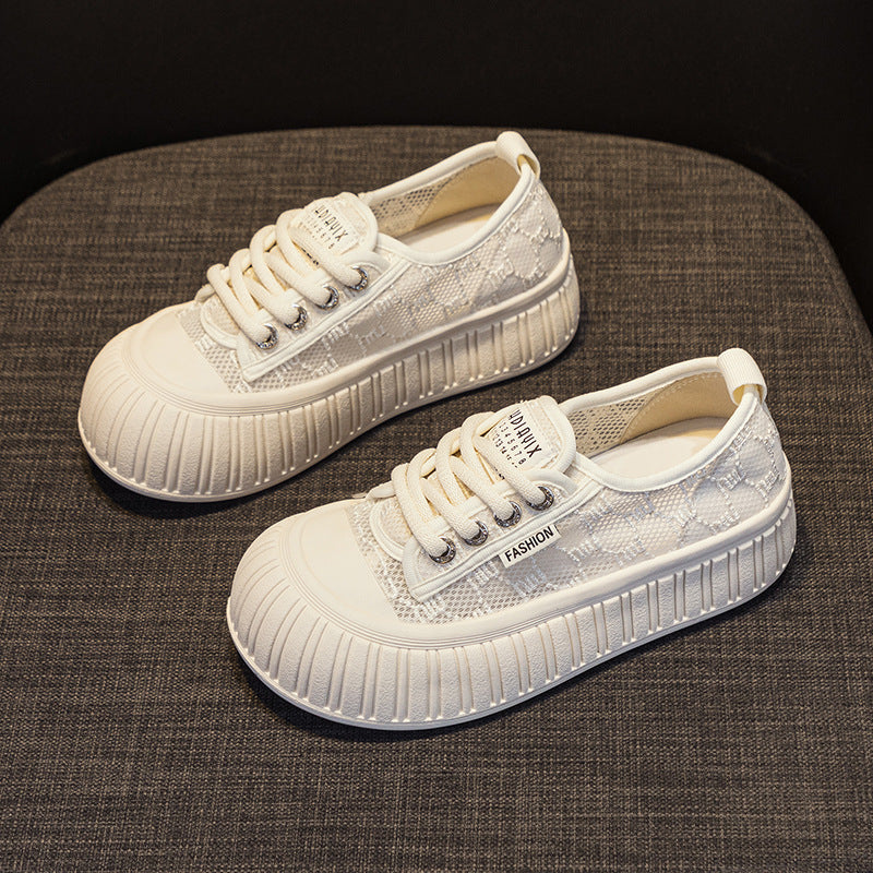 Damen Sportliche Plateausneaker mit luftiger Mesh-Oberfläche und modischem Design EB