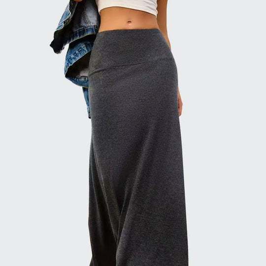 Damen Maxi-Rock aus weichem Stretch-Material mit hohem Taillenbund EB