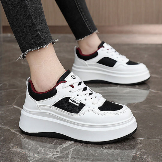 Damen Modische Plateau-Sneaker mit atmungsaktivem Obermaterial und gepolsterter Innensohle EB