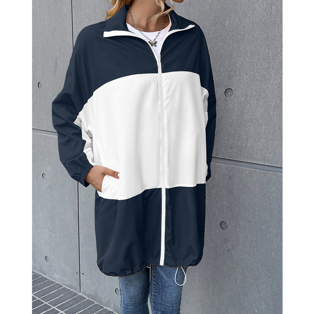 Damen modische Übergangsjacke mit hohem Kragen und sportlichem Schnitt EB