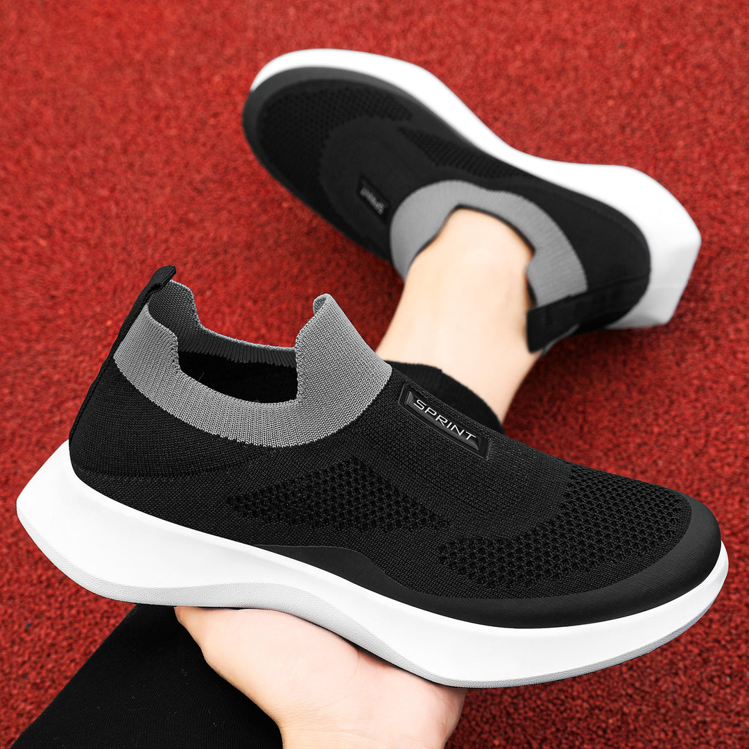 Damen nan leichter Strick-Slip-On Sneaker mit sockenähnlichem Schaft, elastischem Einstieg und ergonomischer Memory-Plateausohle EB