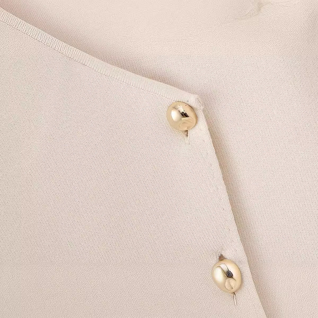 Damen elegante Wickeljacke mit Knopfdetails EB