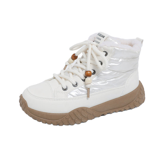 Damen hochgeschnittene Sneaker mit warmem Innenfutter und modischem Design EB