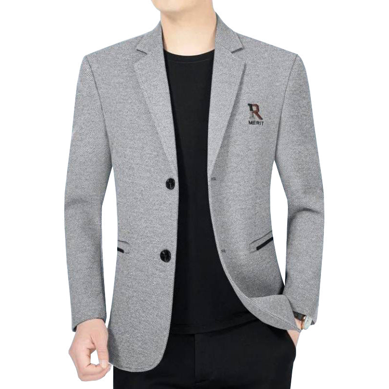 Herren Slim-Fit Sakko mit dezentem Logo und Strukturgewebe EB