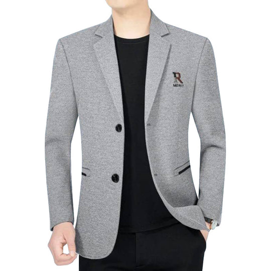 Herren Slim-Fit Sakko mit dezentem Logo und Strukturgewebe EB