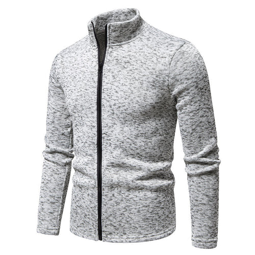 Herren Fleecejacke mit hoher Stehkragen und durchgehendem Reißverschluss EB