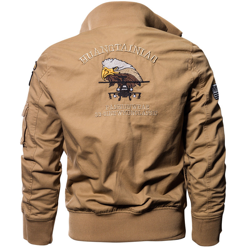 Herren nan leichte Utility Bomberjacke mit bestickten Abzeichen und Taschen EB