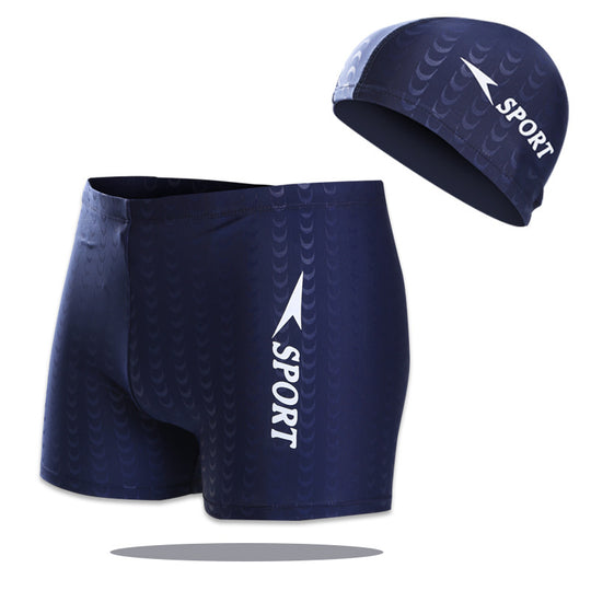 Herren Sportliche Schwimmshorts mit passender Badekappe EB