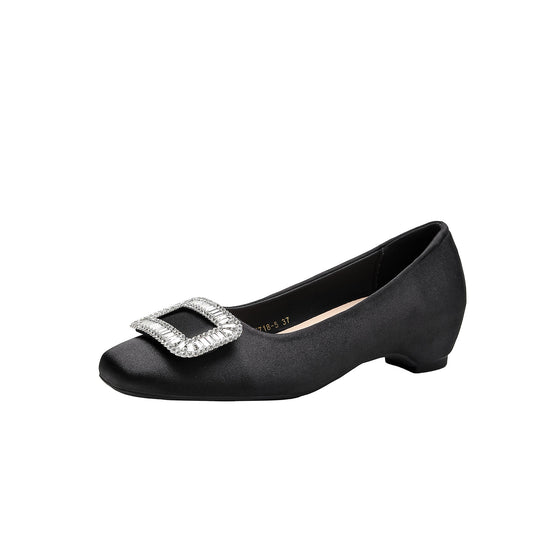 Damen Ballerina-Schuhe mit funkelnder Schnallenverzierung und weichem Obermaterial EB