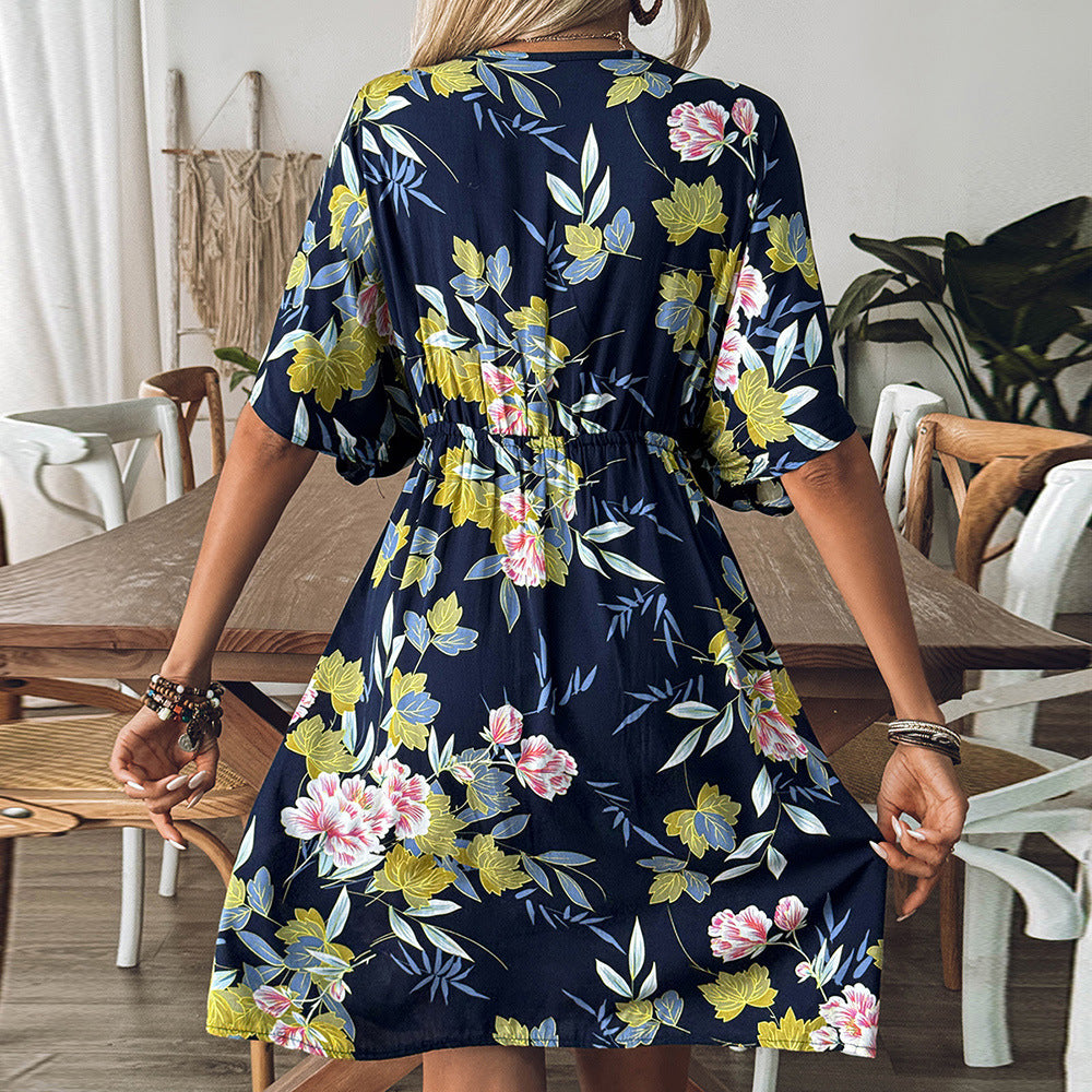 Damen Strandtunika mit floralen Details und raffiniertem Schnitt EB