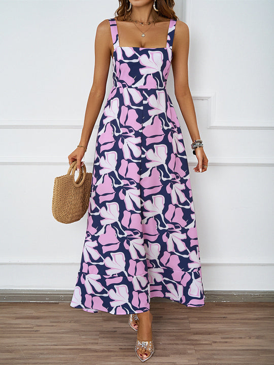 Damen Maxikleid mit modernem Blumendesign und schmeichelnder Silhouette EB