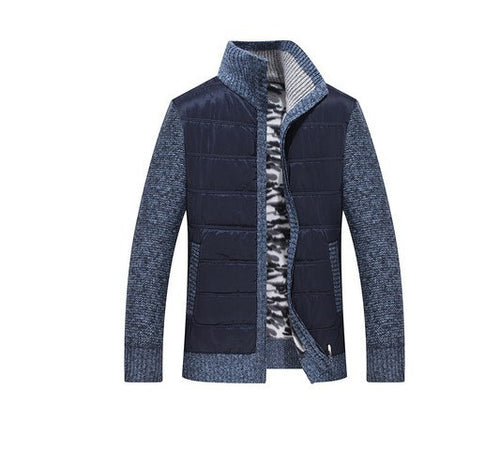 Herren modische Steppjacke mit Strickdetails und hohem Kragen EB