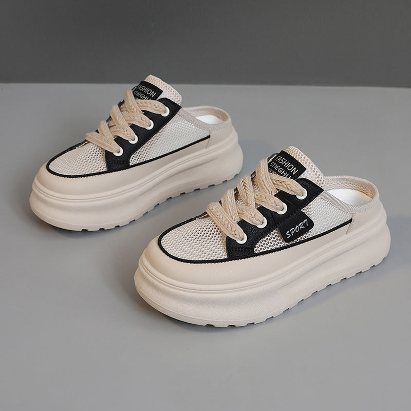 Damen Sportliche Slip-On Sneakers mit luftdurchlässiger Mesh-Oberfläche und dämpfender Laufsohle EB
