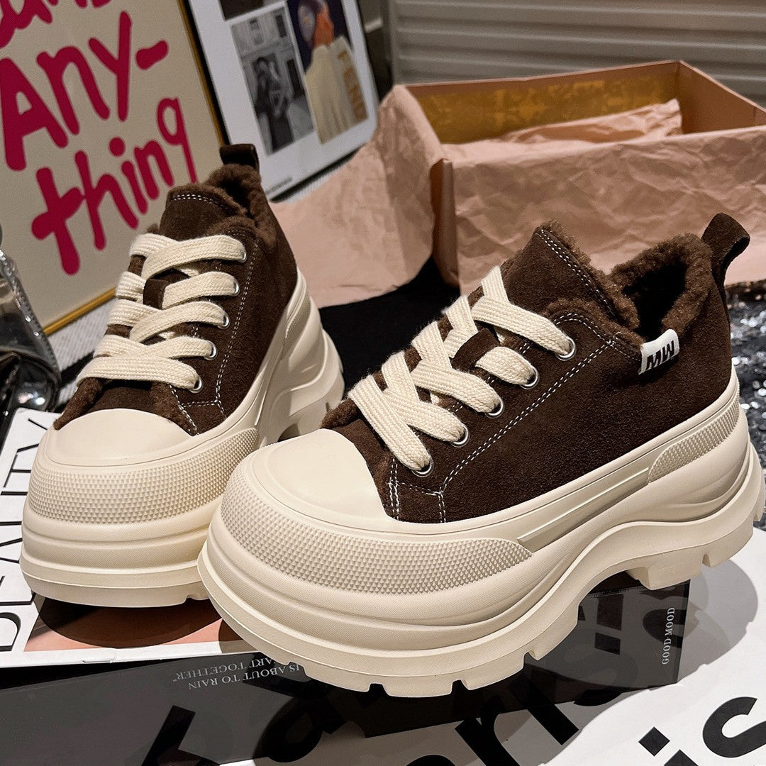 Damen Sneakers mit luxuriösem Fleece-Innenfutter und robustem Plateau EB