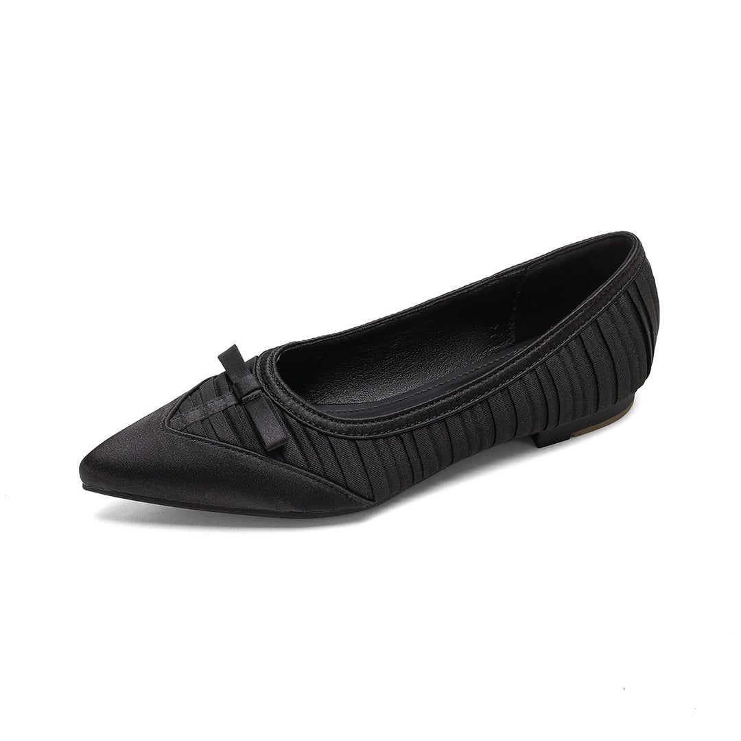 Damen Spitzenschuhe mit modischem Faltendesign und eleganter Schleifenapplikation EB