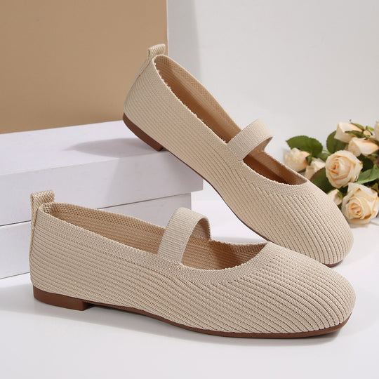 Damen Ballerinas mit elastischem Strickdesign EB