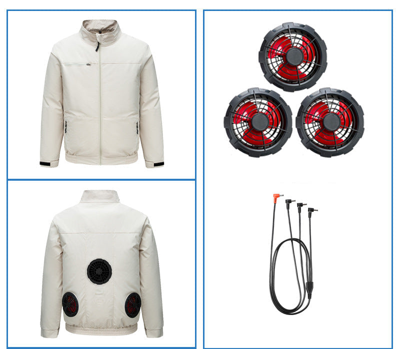 Unisex nan Niederspannungs Lüfter-Set für Kühljacken mit drei kompakten Ventilatoren und Y-Anschluss R&B