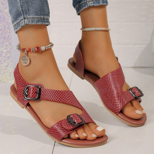 Damen Komfortable Riemchen-Sandalen mit modischem Lochdesign EB
