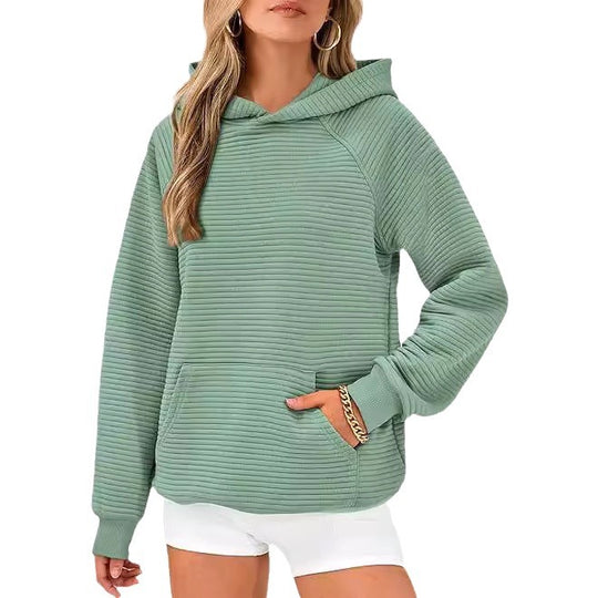 Damen Hoodie mit strukturierter Oberfläche und praktischer Kängurutasche EB