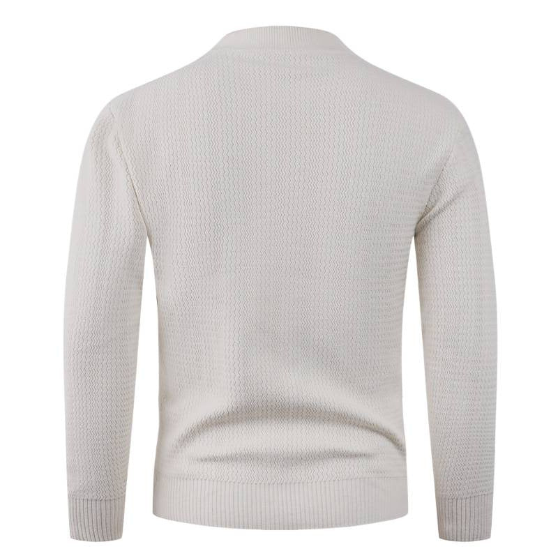 Herren Strukturpullover mit hochgeschlossenem Kragen und modischem Design EB