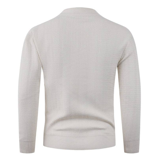 Herren Strukturpullover mit hochgeschlossenem Kragen und modischem Design EB