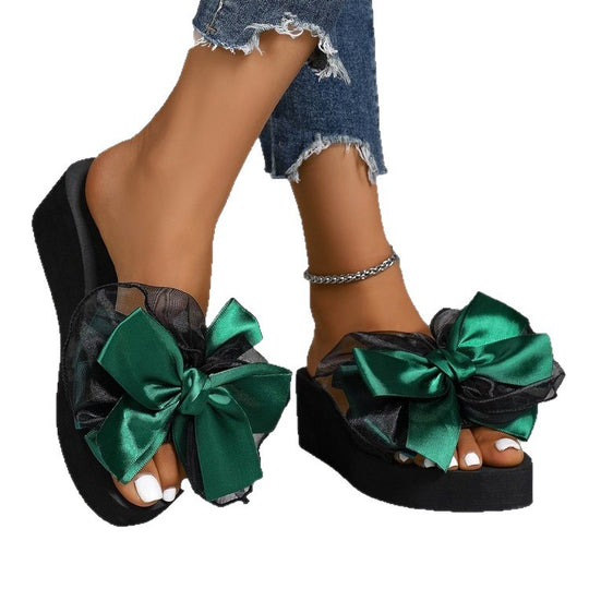 Damen Glamouröse Schaum-Sandalen mit auffälligem Schleifen-Design EB