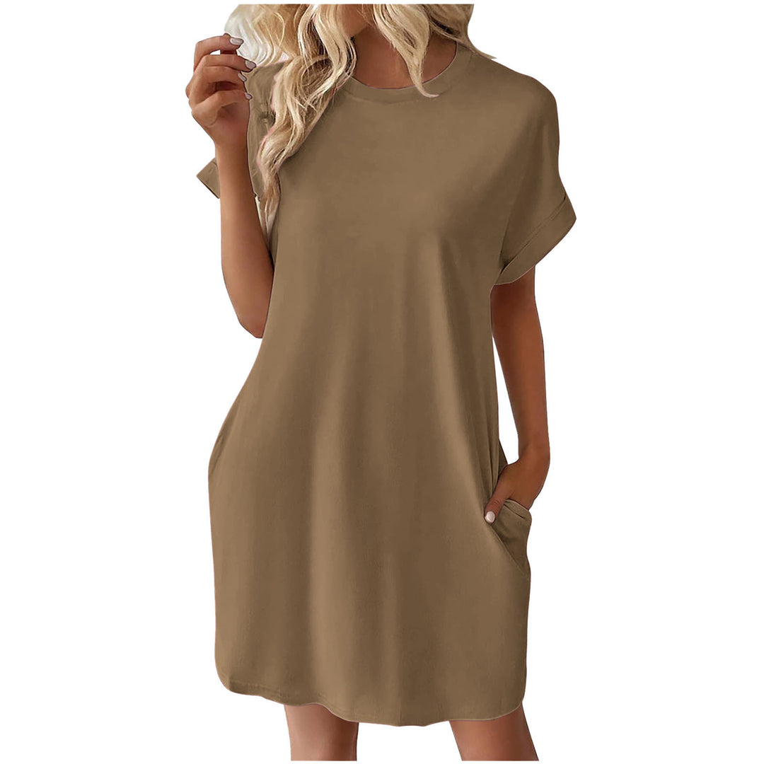 Damen lässiges T-Shirt Kleid mit praktischen Taschen EB