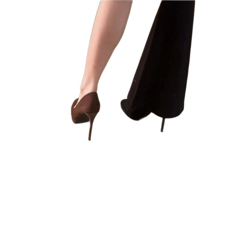 Damen elegante Plateau-Pumps mit plüschigem Obermaterial EB