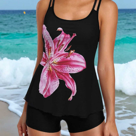 Damen Tankini mit floralem Motiv und bequemen Shorts EB