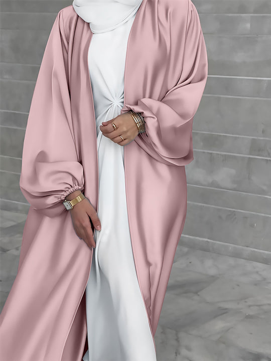 Damen Elegante Satinjacke mit weit geschnittenen Ärmeln EB