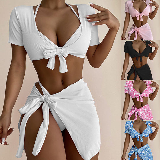 Damen Bikini-Set mit oberteil und Rock EB