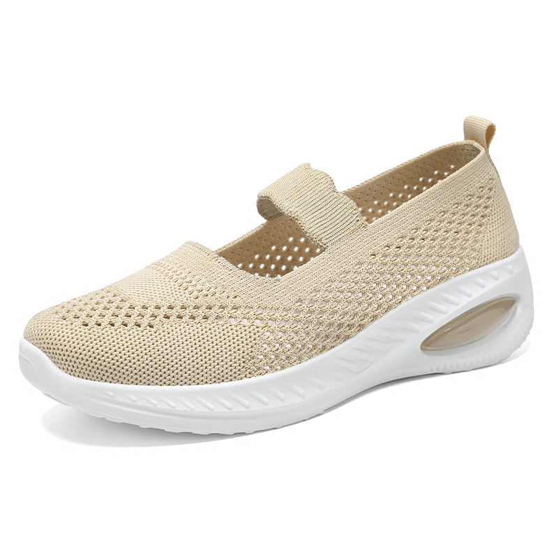 Damen Slip-On Sport Sneakers mit elastischem Riemen und atmungsaktivem Obermaterial EB