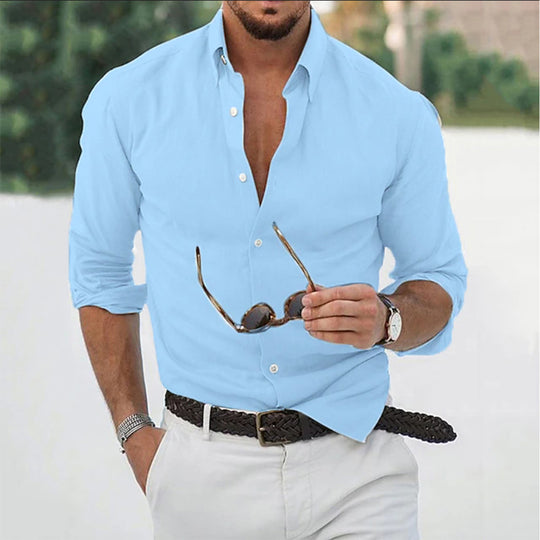 Herren Elegantes Langarmhemd aus hochwertiger Baumwolle EB