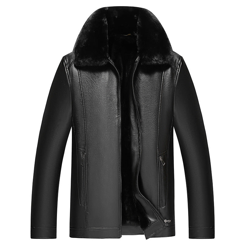 Herren warme Lammlederjacke mit gefüttertem Kragen EB