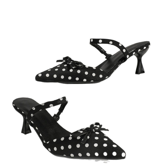 Damen Sling-Pumps mit verspieltem Punkte-Design und elegantem Riemchen EB