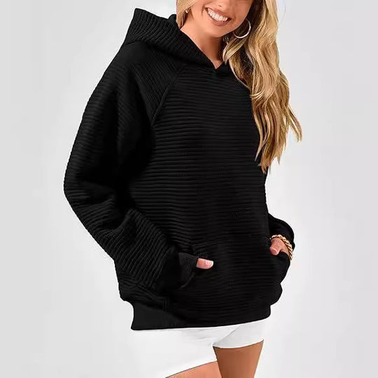 Damen Kapuzensweater aus strukturiertem Stoff EB