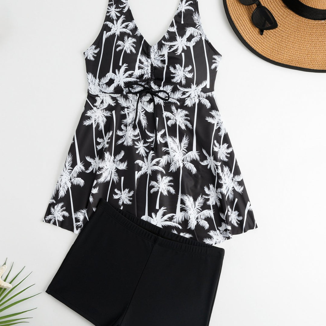 Damen Tankini-Set mit floralen Akzenten und bequemen Shorts EB