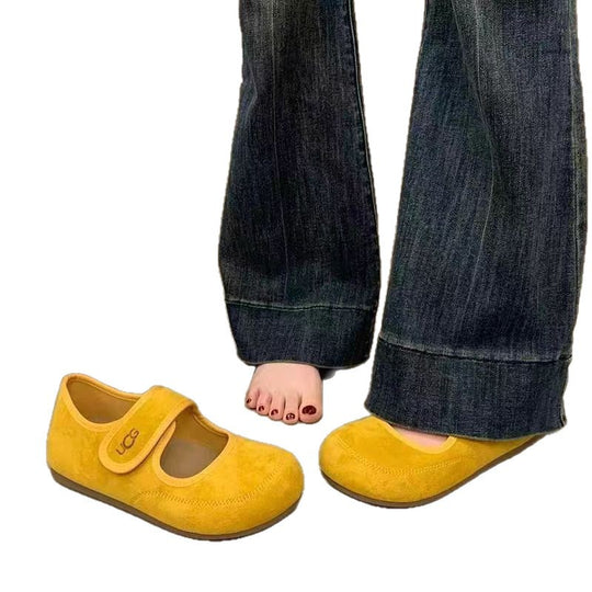Damen Bequeme Mokassins mit verstellbarem Riemen und weichem Innenfutter EB