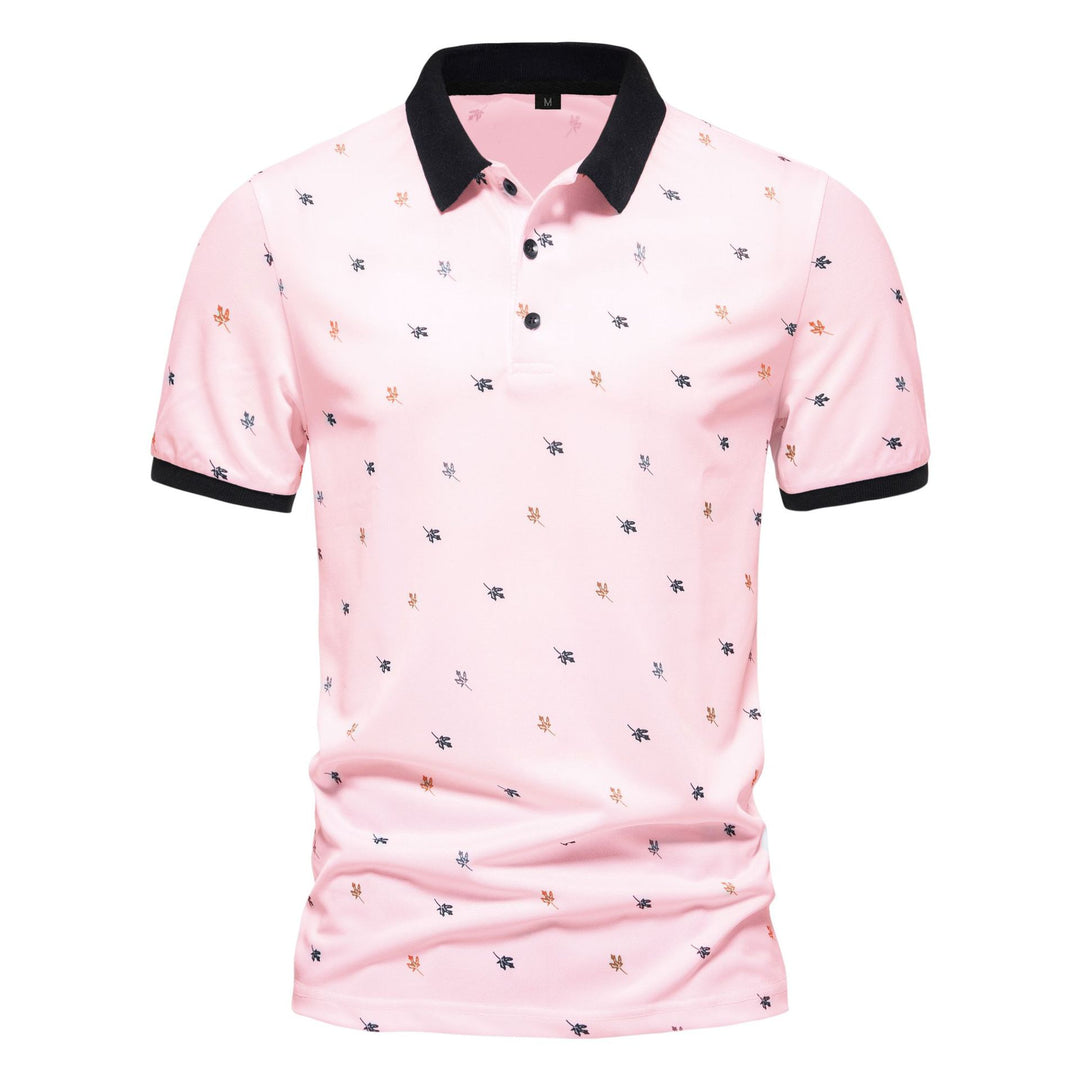 Herren Poloshirt mit einzigartigem Muster und modernem Stehkragen EB