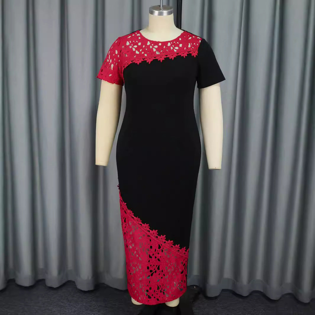Damen elegantes Spitzenkleid mit modernen Akzenten EB