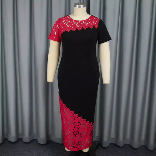 Damen elegantes Spitzenkleid mit modernen Akzenten EB