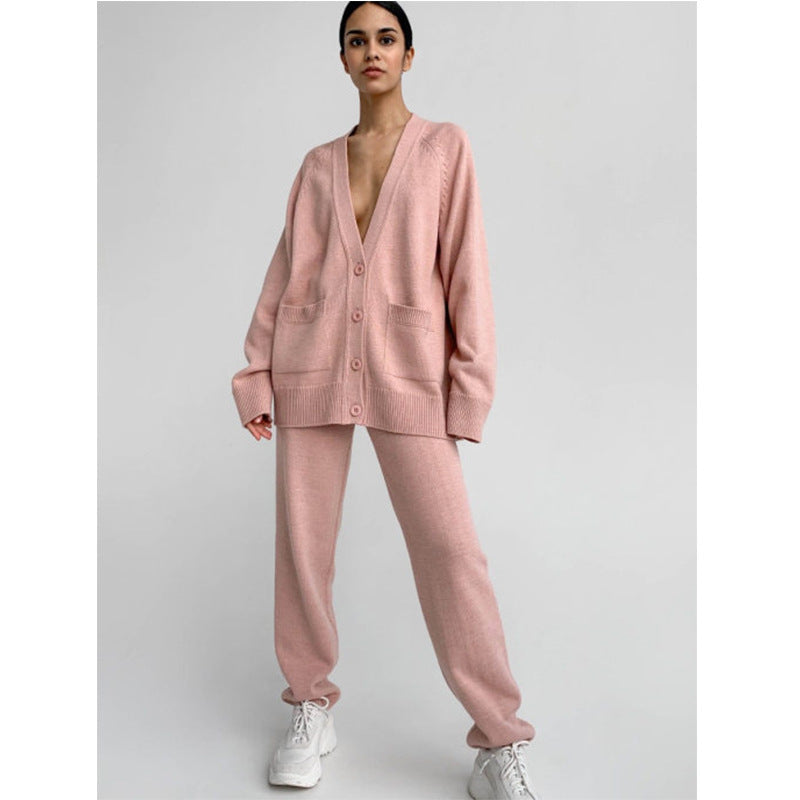 Damen Strickcardigan mit tiefem V-Ausschnitt und großen Taschen EB