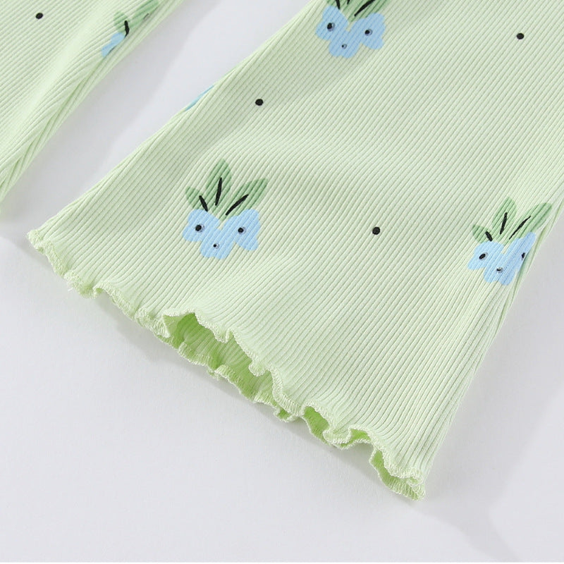 Mädchen Flared Leggings mit buntem Blumenmuster EB