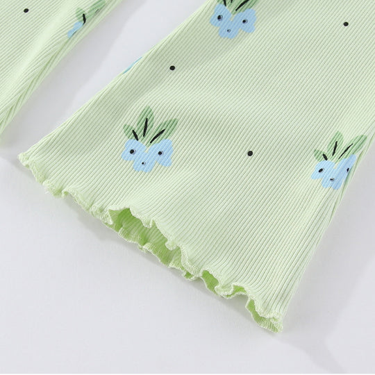 Mädchen Flared Leggings mit buntem Blumenmuster EB