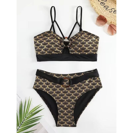 Damen Triangel-Bikini mit elegantem Schnitt und modischen Akzenten EB