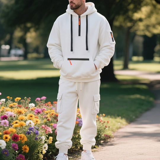 Herren sportliches Hoodie und Bundhose Set mit praktischen Taschen EB